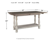 Havalance Gray/White Sofa/Console Table