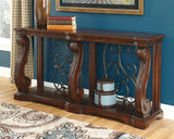 Alymere Rustic Brown Sofa/Console Table