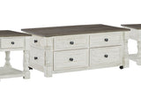 Havalance White/Gray Lift Top Coffee Table And 2 End Tables