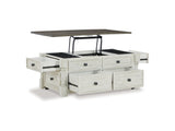 Havalance White/Gray Lift Top Coffee Table And 2 End Tables