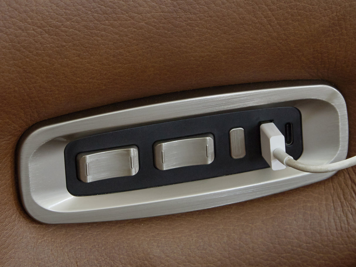 Magic Man 2-Piece Power Reclining Sectional Loveseat with Console