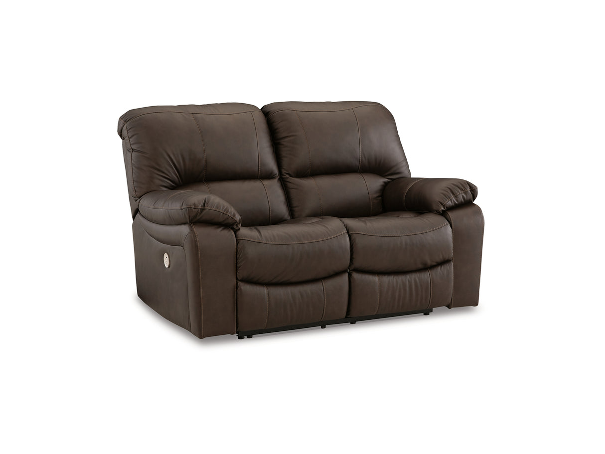 Leesworth Dark Brown Power Reclining Sofa And Loveseat