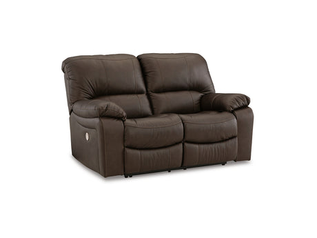 Leesworth Dark Brown Power Reclining Sofa And Loveseat