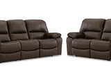 Leesworth Dark Brown Power Reclining Sofa And Loveseat