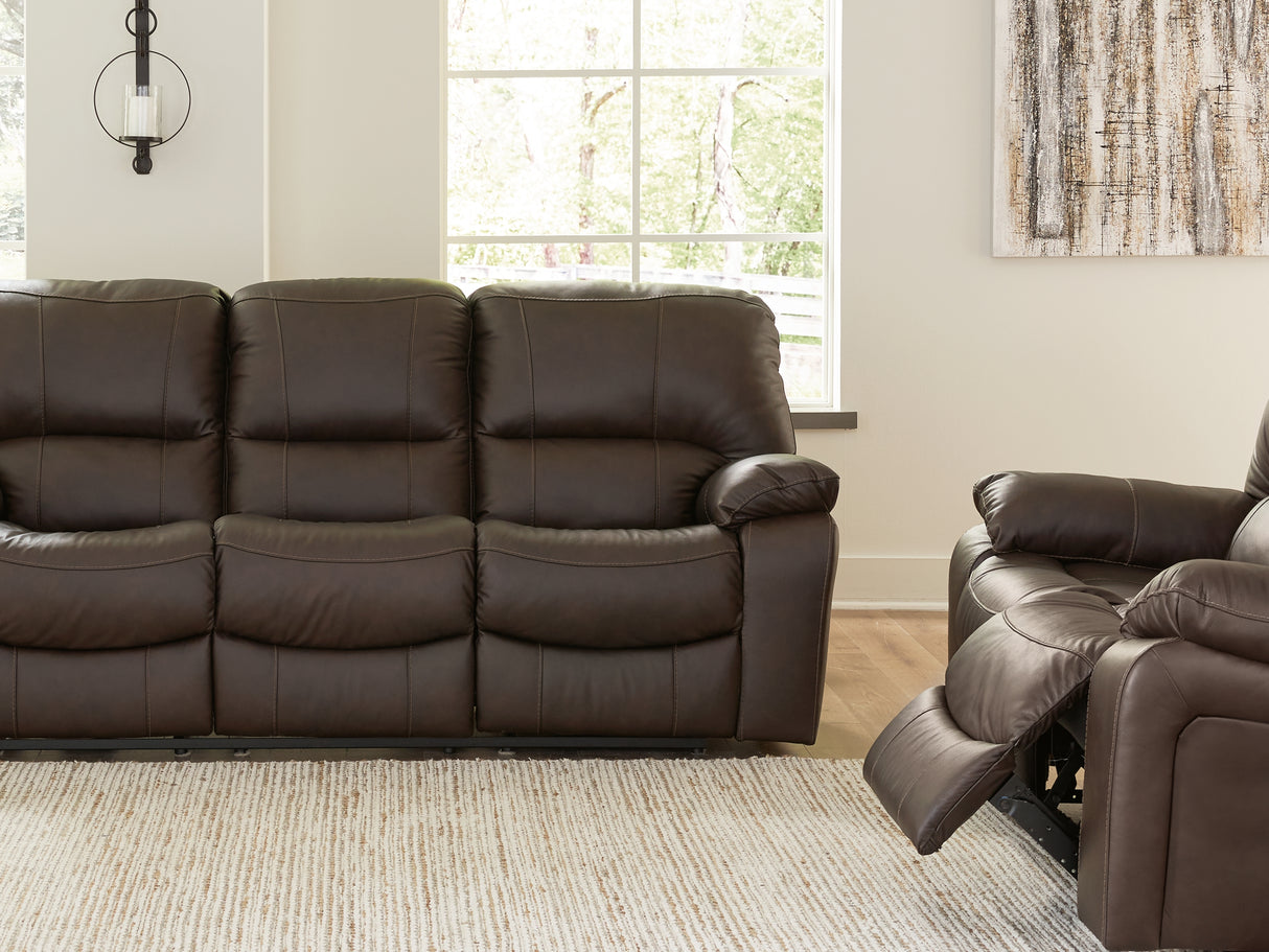 Leesworth Dark Brown Power Reclining Sofa And Loveseat