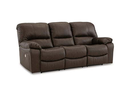 Leesworth Dark Brown Power Reclining Sofa And Loveseat