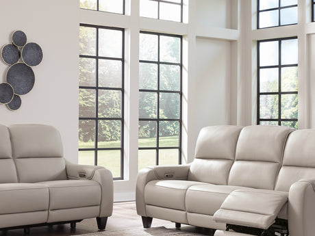 Mercomatic Gray Power Reclining Sofa, Loveseat And Recliner