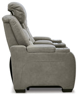 The Gray Man-Den Power Reclining Loveseat With Console