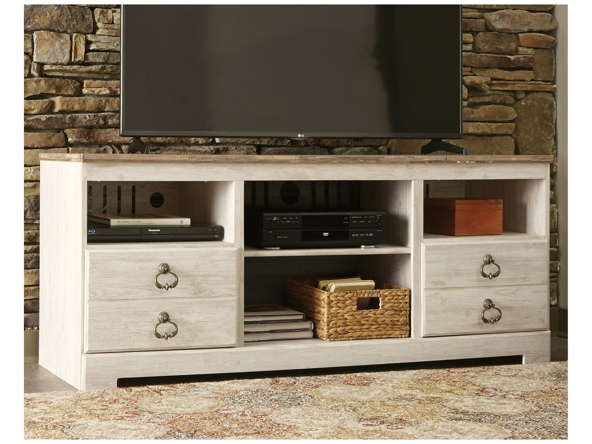 Willowton Whitewash 3-Piece Entertainment Center