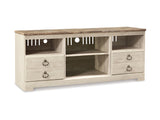 Willowton Whitewash 3-Piece Entertainment Center