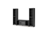 Cayberry Black 3-Piece Entertainment Center With Electric Fireplace