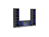 Cayberry Black 3-Piece Entertainment Center With Electric Fireplace