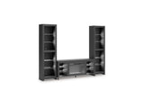 Cayberry Black 3-Piece Entertainment Center With Electric Fireplace