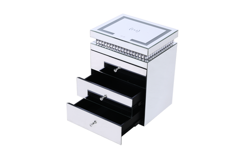 LED Bedside Table with Wireless Charger