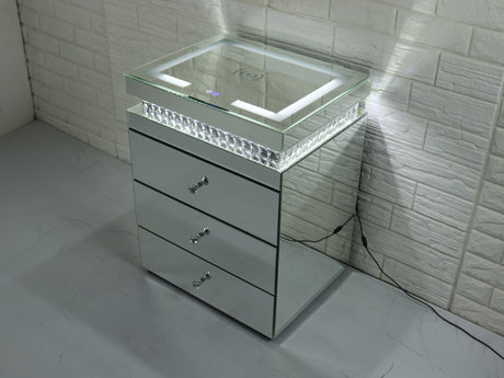 LED Bedside Table with Wireless Charger