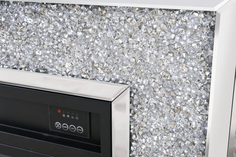 Crushed Diamonds LED Mirrored Fireplace