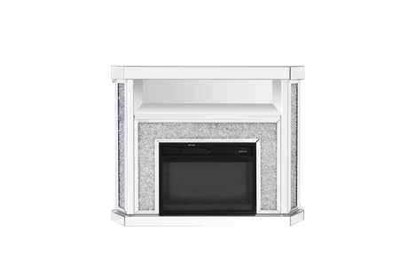 Crushed Diamonds LED Mirrored Fireplace