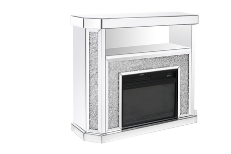 Crushed Diamonds LED Mirrored Fireplace