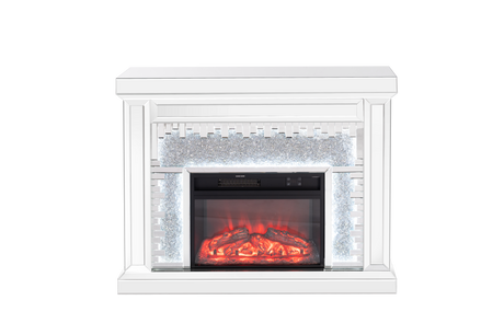 Crushed Diamonds LED Mirrored Fireplace