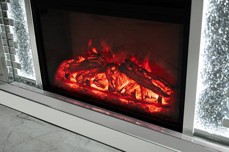 Crushed Diamonds LED Mirrored Fireplace