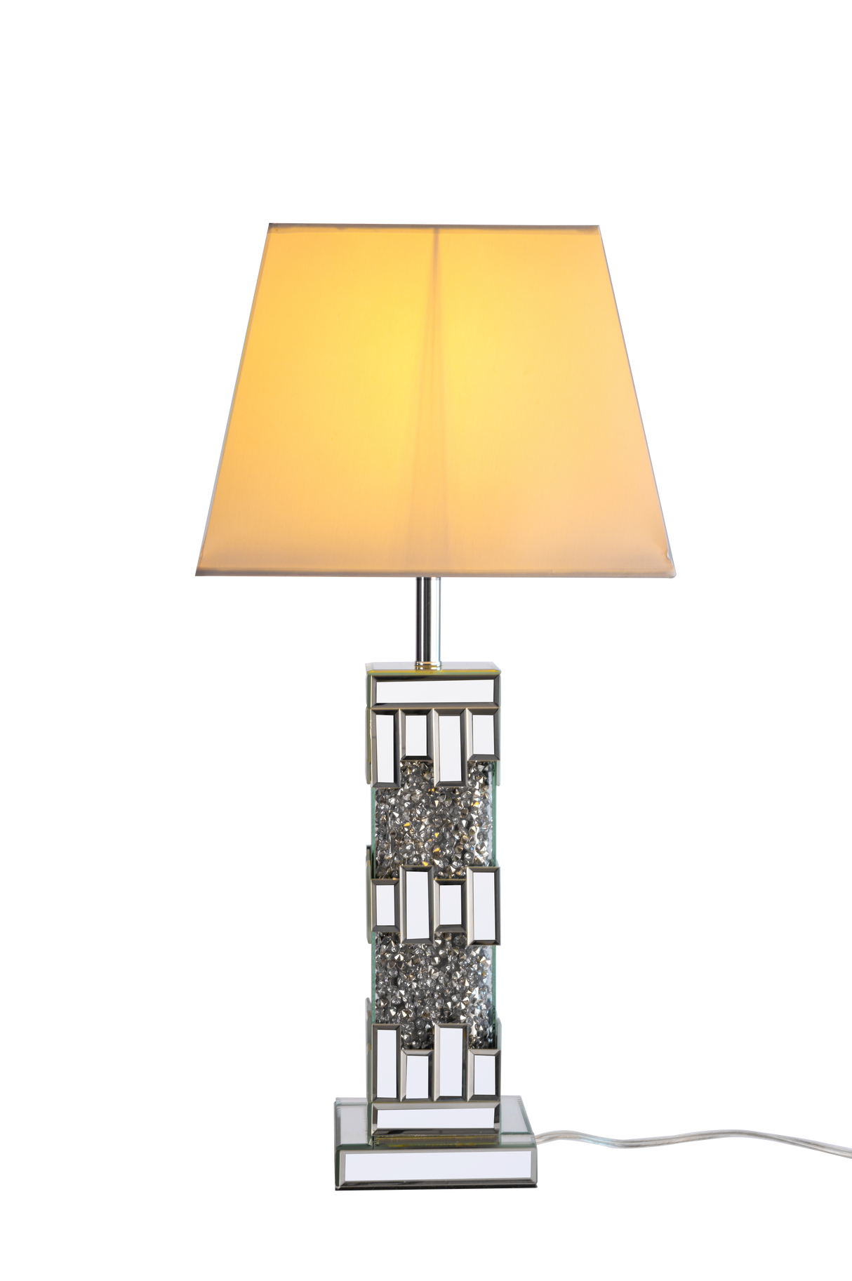 Crushed Diamond Mirrored Table Lamp