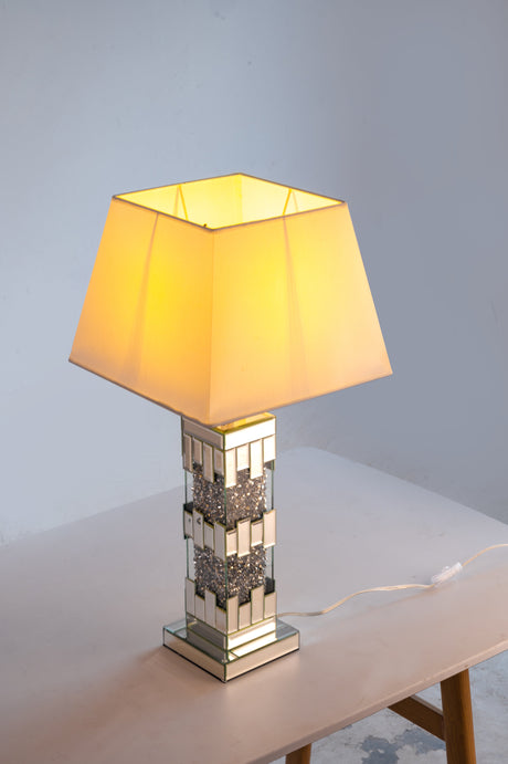 Crushed Diamond Mirrored Table Lamp