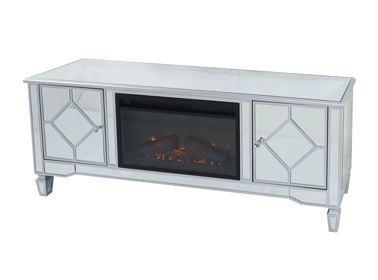 Mirrored Fireplace TV Stand for 65 Inch TV