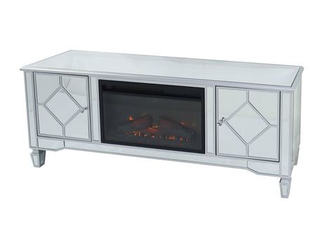 Mirrored Fireplace TV Stand for 65 Inch TV