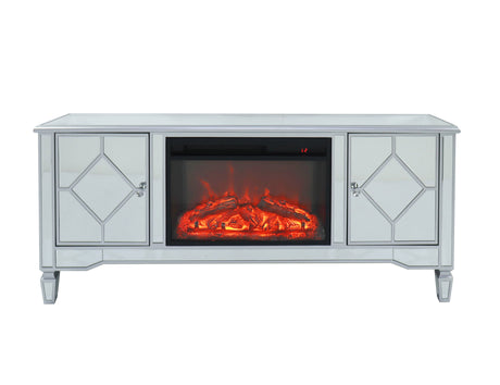 Mirrored Fireplace TV Stand for 65 Inch TV