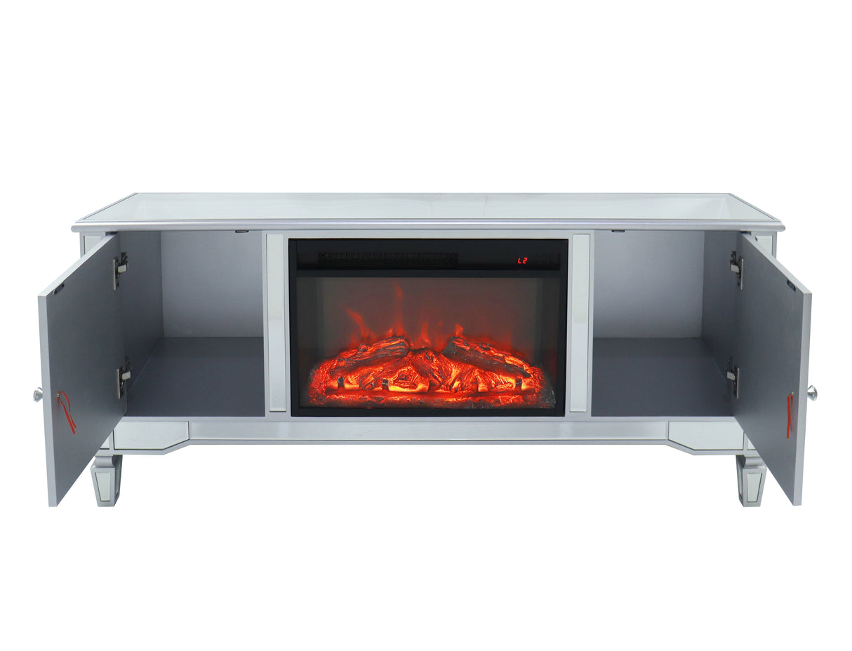 Mirrored Fireplace TV Stand for 65 Inch TV