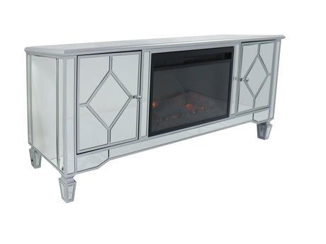 Mirrored Fireplace TV Stand for 65 Inch TV
