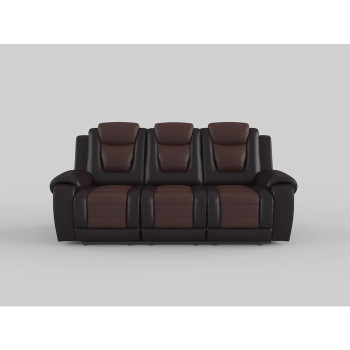 Briscoe Gray Reclining Sofa With Drop Down Table