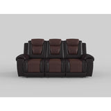 Briscoe Gray Reclining Sofa With Drop Down Table