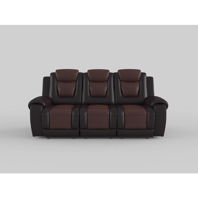 Briscoe Gray Reclining Sofa With Drop Down Table