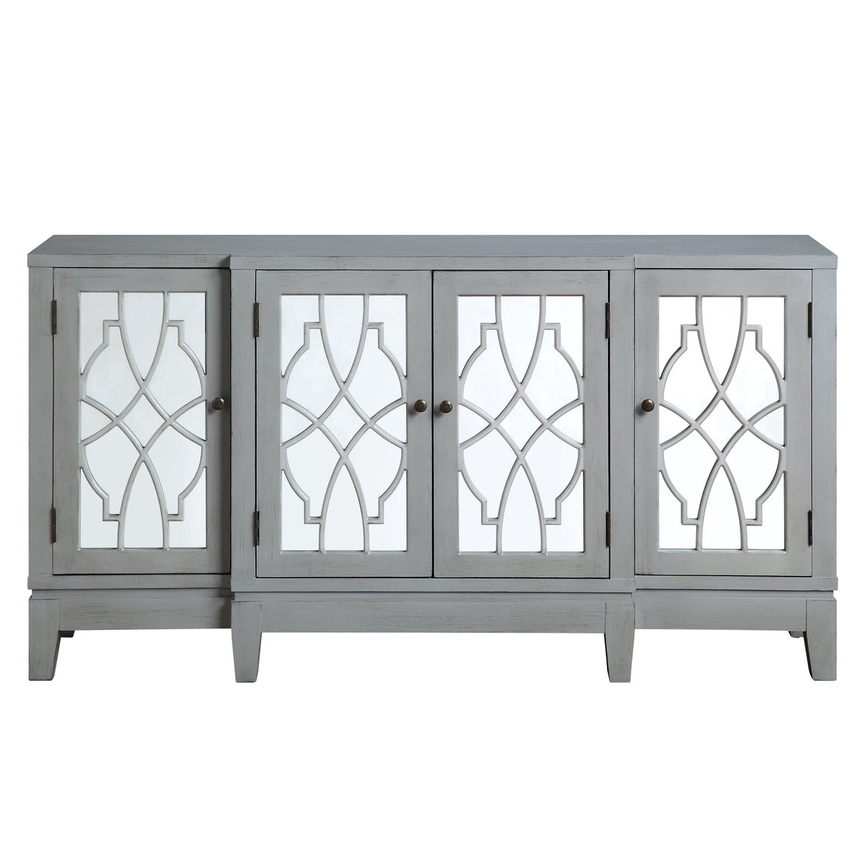 Magdi Antique Gray Finish Accent Table
