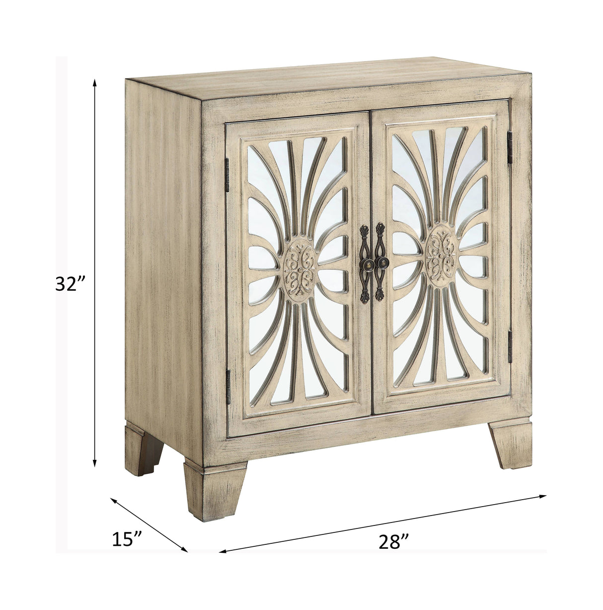 Nalani Antique White Finish Accent Table