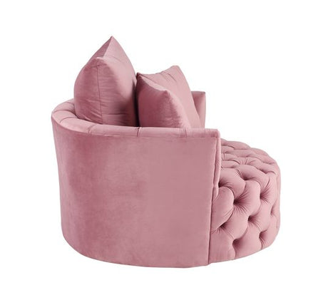 Zunyas Pink Velvet Accent Chair