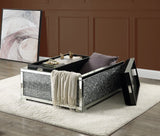 Noralie Mirrored & Faux Diamonds Ottoman
