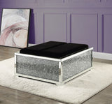 Noralie Mirrored & Faux Diamonds Ottoman