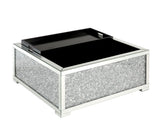 Noralie Mirrored & Faux Diamonds Ottoman