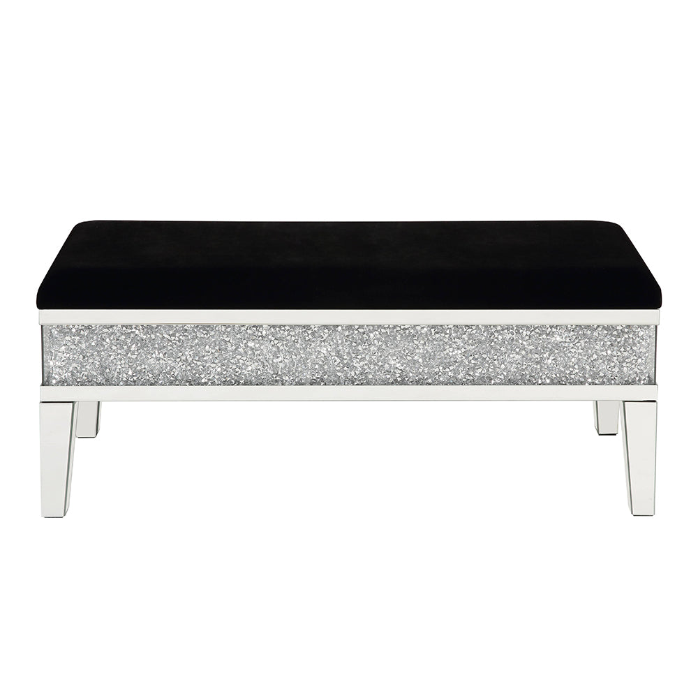Noralie Mirrored & Faux Diamonds Bench