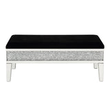 Noralie Mirrored & Faux Diamonds Bench