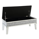 Noralie Mirrored & Faux Diamonds Bench