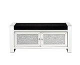 Noralie Mirrored & Faux Diamonds Bench