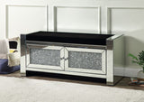 Noralie Mirrored & Faux Diamonds Bench
