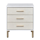 Myles White, Champagne & Gold Finish Nightstand