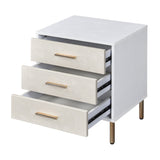 Myles White, Champagne & Gold Finish Nightstand