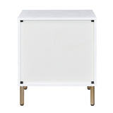 Myles White, Champagne & Gold Finish Nightstand