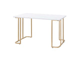 Estie White & Gold Finish Vanity Desk