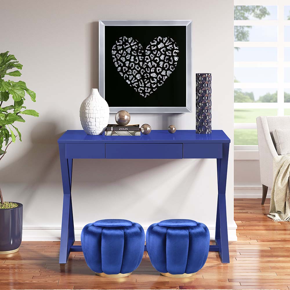 Nalo Twilight Blue Finish Console Table